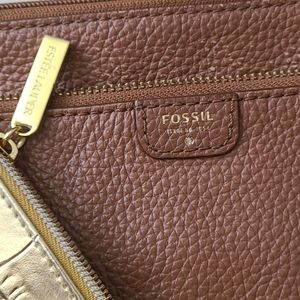 Fossil pebbled Leather Cross body
